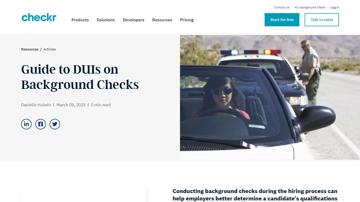 DUIs on Background Checks | Checkr