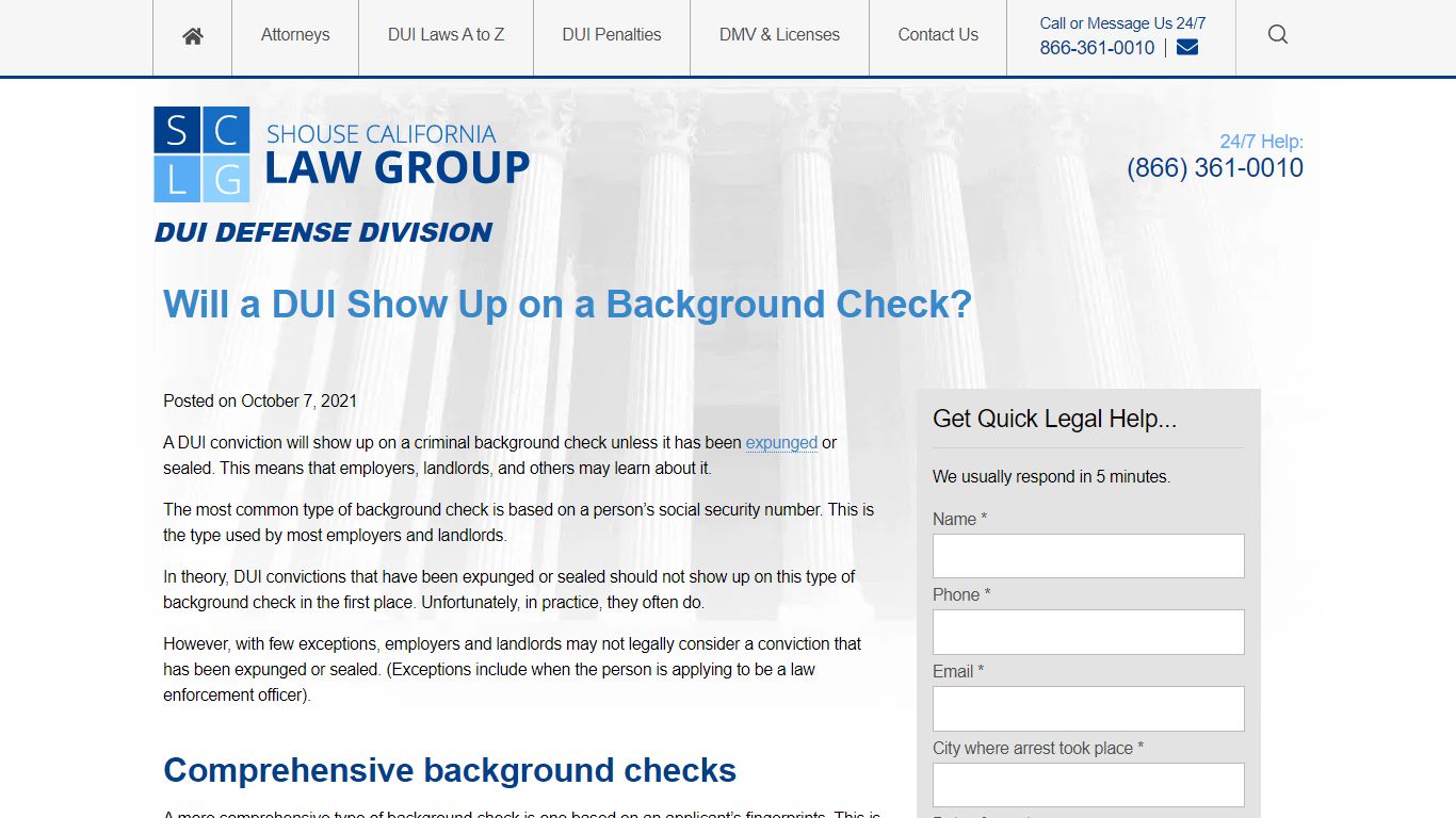 Will a DUI Show Up on a Background Check? - Shouse Law Group