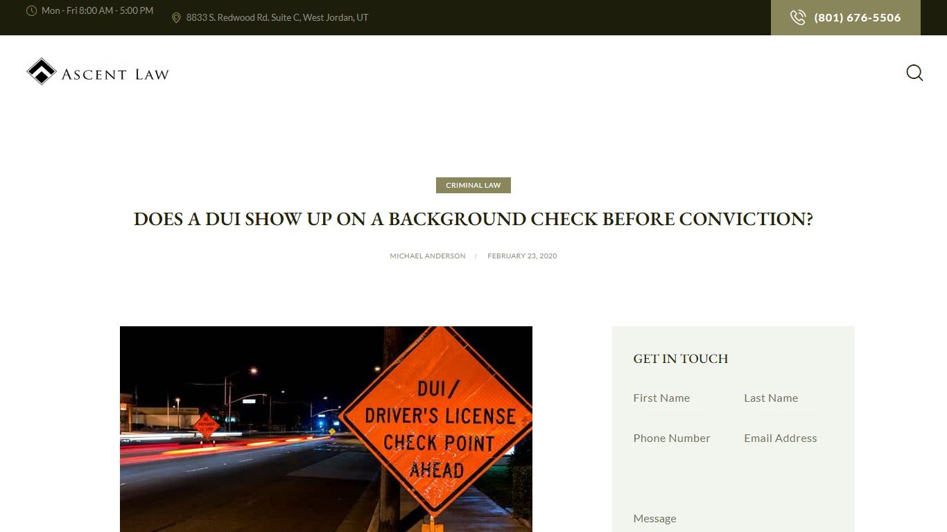Does A DUI Show Up On A Background Check Before Conviction? - Ascent Law
